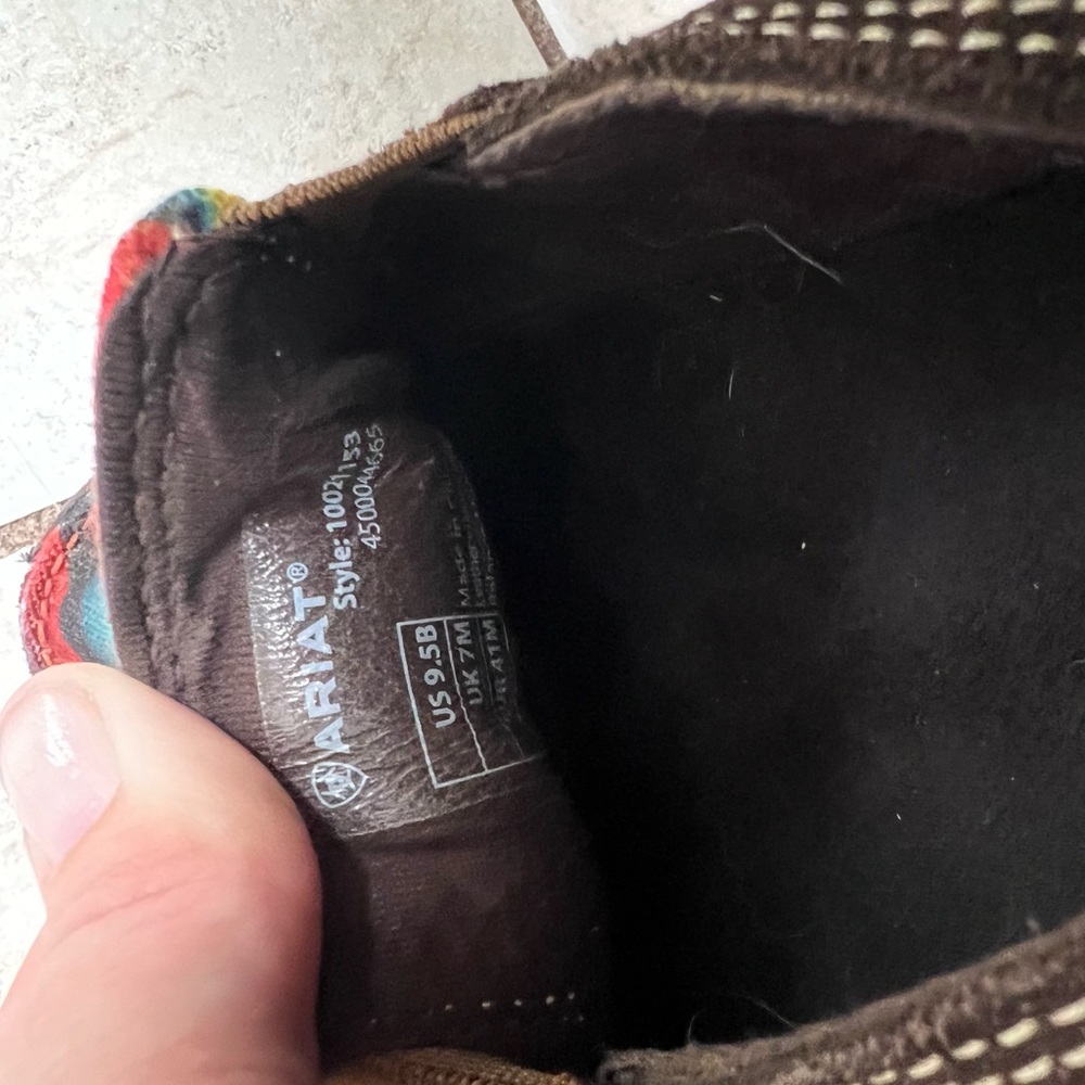 Ariat Serape Stripe Chocolate Brown Leather Cruisers - Picture 5 of 5